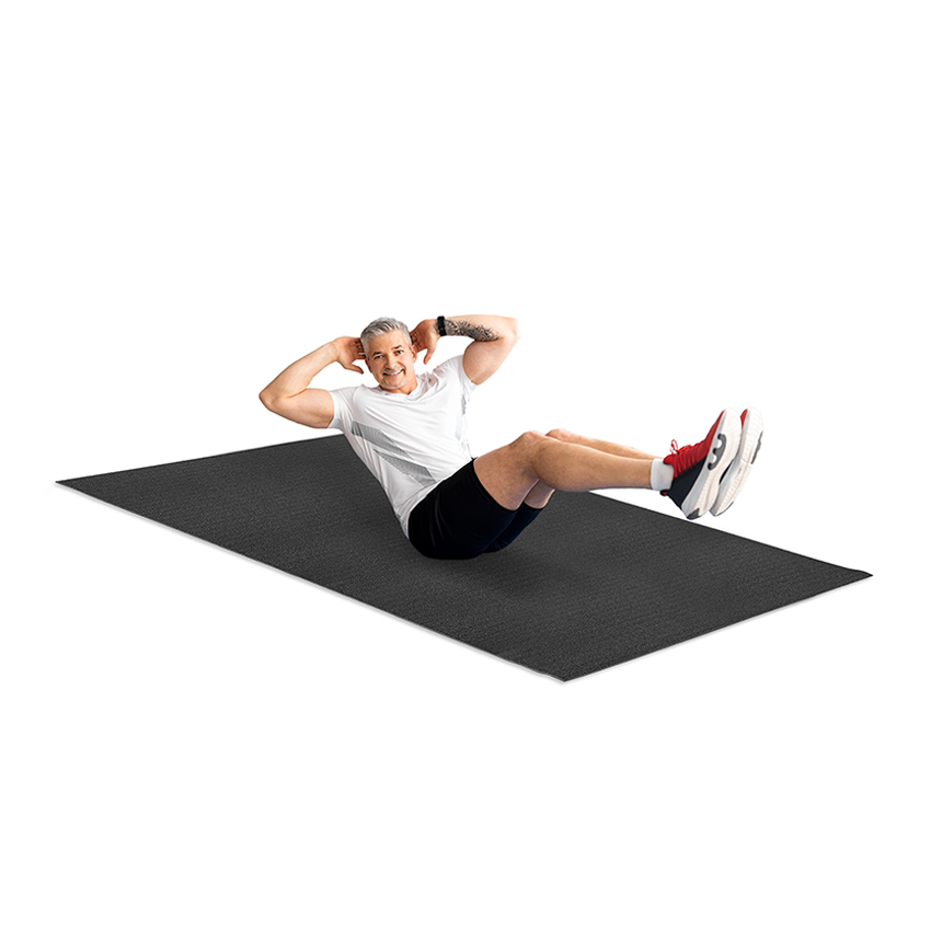 Man Working out on Large Exercise Mat